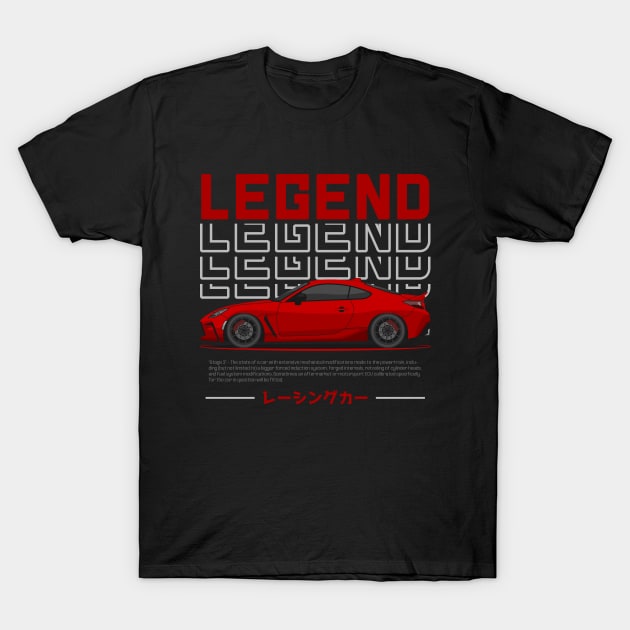 Tuner Red GR86 JDM T-Shirt by GoldenTuners